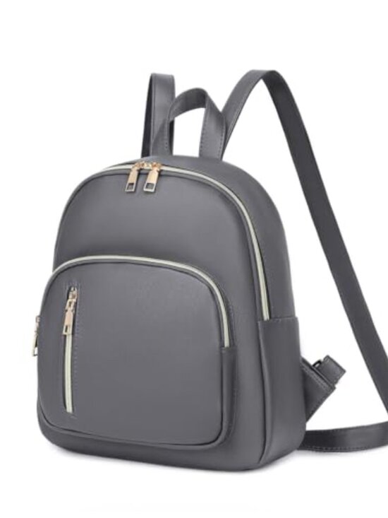 Handbags - Faux Leather Mini Backpack Purse Anti-Theft Waterproof Small Casual Daypack